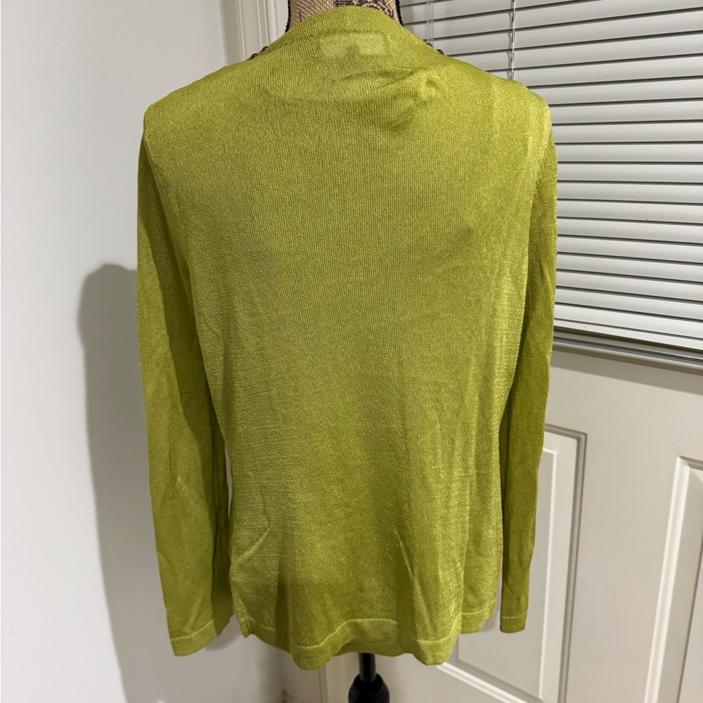 Jones New York pistachio Green Cardigan with Embellishments size S - fits M too - Picture 2 of 12